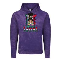 Cloud Purple proud latina messy bun mama Vintage Hoodie - BundleAndBundleShop