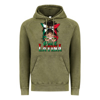 Vintage Olive proud latina messy bun mama Vintage Hoodie - BundleAndBundleShop