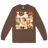 Chestnut fall heifer seamless pattern Long Sleeve Tee - BundleAndBundleShop