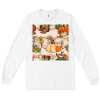 White fall heifer seamless pattern Long Sleeve Tee - BundleAndBundleShop