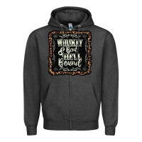 Charcoal Heather whiskey bent hell bound black Zipper Hoodie - AdoDesignShop