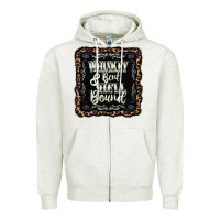 Oatmeal Heather whiskey bent hell bound black Zipper Hoodie - AdoDesignShop