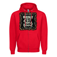 Red whiskey bent hell bound black Zipper Hoodie - AdoDesignShop