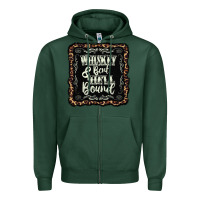 Sports Green whiskey bent hell bound black Zipper Hoodie - AdoDesignShop