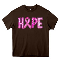 Chocolate Brown Western Hope Breast Cancer Heavy Core Tee - RanaPortraitStore