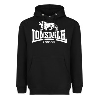 Black lonsdale classic logo lion Heavyweight Hoodie - DesignPulse