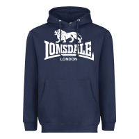 Navy lonsdale classic logo lion Heavyweight Hoodie - DesignPulse