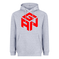 Heather Grey GAN CUBE TIME Heavyweight Hoodie - DesignPulse