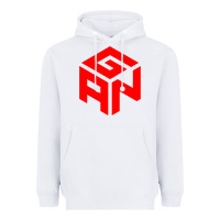 White GAN CUBE TIME Heavyweight Hoodie - DesignPulse