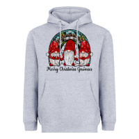 Heather Grey merry Christmas Gnomes Rainbow Heavyweight Hoodie - JahusDesignShop