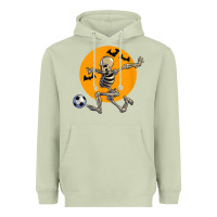 Matcha skeleton soccer player funny halloween blood moon Heavyweight Hoodie - DesignPulse