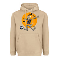 Mushroom skeleton soccer player funny halloween blood moon Heavyweight Hoodie - DesignPulse