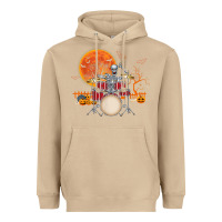Mushroom Skeleton Drummer Halloween Costume Playing Drums Mens Boys Heavyweight Hoodie - DesignPulse