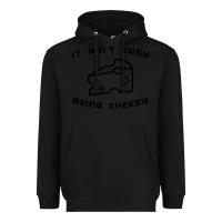 Black it ain't easy being cheesy Heavyweight Hoodie - DesignPulse