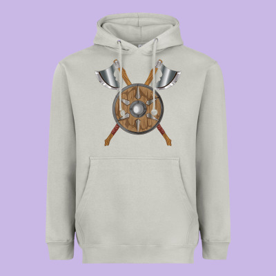 Renaissance Fair Faire Festival Medieval Theme Axe Shield Heavyweight Hoodie Designed By Designpulse