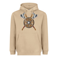 Mushroom renaissance fair faire festival medieval theme axe shield Heavyweight Hoodie - DesignPulse