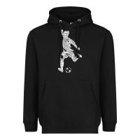 Black soccer player ball Heavyweight Hoodie - DesignPulse