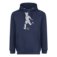 Navy soccer player ball Heavyweight Hoodie - DesignPulse