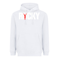 White boxer r o c k y Heavyweight Hoodie - DesignPulse