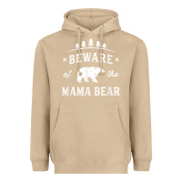 Mushroom beware mama bear mom protect strong mother graphic clip art t shirt Heavyweight Hoodie - DesignPulse