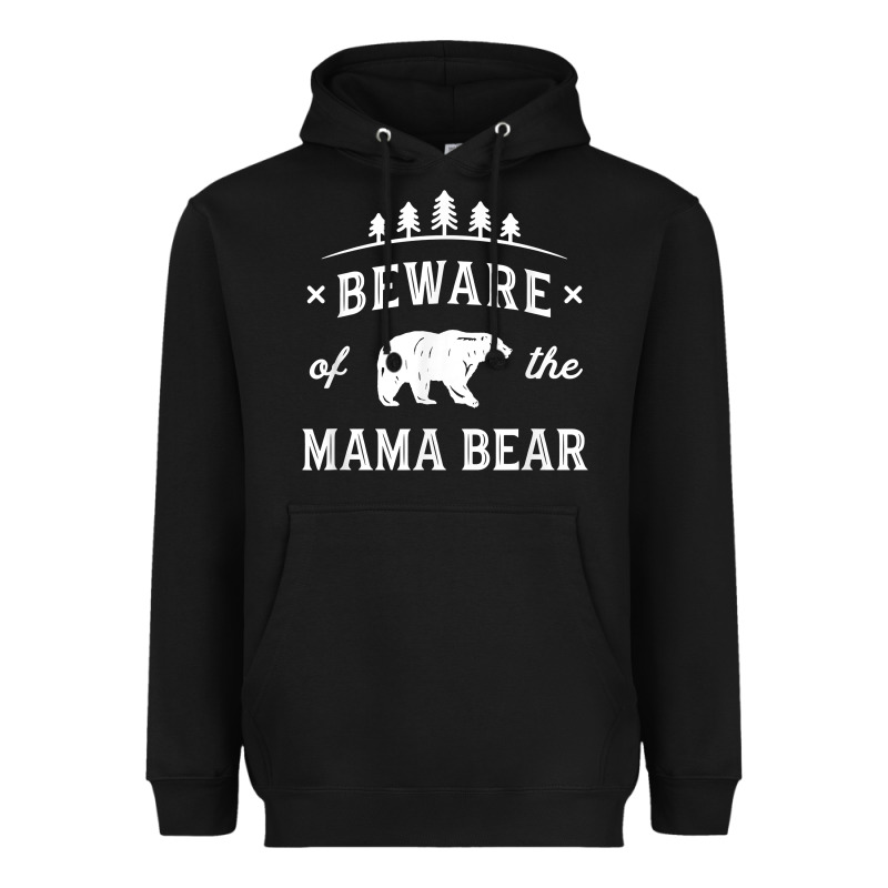 Beware Mama Bear Mom Protect Strong Mother Graphic Clip Art T Shirt Heavyweight Hoodie by DesignPulse | Teevron