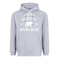 Heather Grey beware mama bear mom protect strong mother graphic clip art t shirt Heavyweight Hoodie - DesignPulse