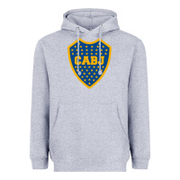 Heather Grey Boca Juniors Heavyweight Hoodie - DesignPulse