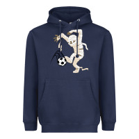 Navy funny halloween soccer ball Heavyweight Hoodie - DesignPulse