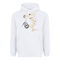 White funny halloween soccer ball Heavyweight Hoodie - DesignPulse