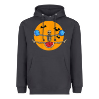 Smoke cheerleading skeleton halloween cheer skeleton cheerleader t shirt Heavyweight Hoodie - DesignPulse