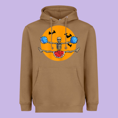 Cheerleading Skeleton Halloween Cheer Skeleton Cheerleader T Shirt Heavyweight Hoodie Designed By Designpulse