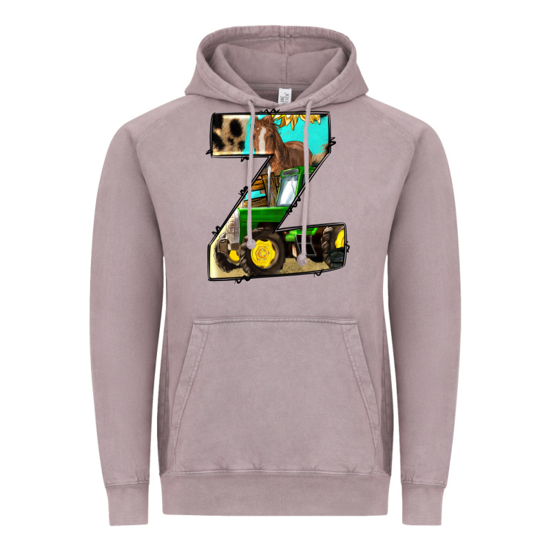 Farm Life Alphabet Lowercase Letters Z Vintage Hoodie by BundleAndBundleShop | Teevron