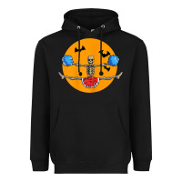 Black cheerleading skeleton halloween cheer skeleton cheerleader t shirt Heavyweight Hoodie - DesignPulse