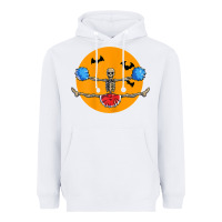 White cheerleading skeleton halloween cheer skeleton cheerleader t shirt Heavyweight Hoodie - DesignPulse