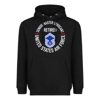 Black senior master sergeant retired air force retirement gifts t shirt Heavyweight Hoodie - DesignPulse