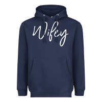 Navy wifey sweat(b) Heavyweight Hoodie - DesignPulse