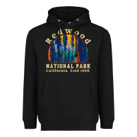 Black redwood national park california retro vintage cam Heavyweight Hoodie - DesignPulse