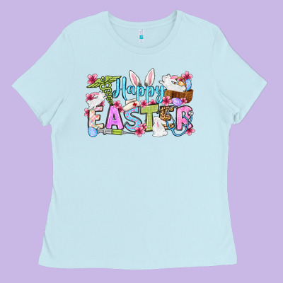 Happy Easter Nurse Ladies Tee Designed By Oliviacreatesart