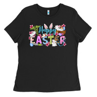 Black Happy Easter Nurse Ladies Tee - OliviaCreatesArt