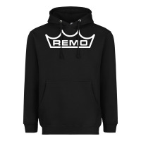 Black remo musical company Heavyweight Hoodie - DesignPulse