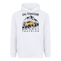 White traveler Heavyweight Hoodie - DesignPulse