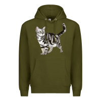Army Green American Shorthair Cat Premium Hoodie - LillyAllenDesigns