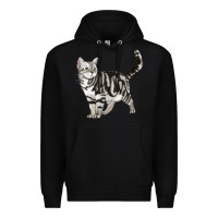 Black American Shorthair Cat Premium Hoodie - LillyAllenDesigns