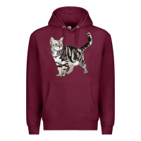 Burgundy American Shorthair Cat Premium Hoodie - LillyAllenDesigns