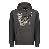 Charcoal Heather American Shorthair Cat Premium Hoodie - LillyAllenDesigns