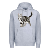Heather Grey American Shorthair Cat Premium Hoodie - LillyAllenDesigns
