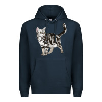 Navy American Shorthair Cat Premium Hoodie - LillyAllenDesigns