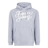 Heather Grey forever young Heavyweight Hoodie - DesignPulse