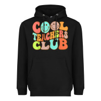 Black cool teachers club funny smile teachers club squad t shirt Heavyweight Hoodie - DesignPulse