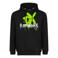 Black D GENERATION X, D GENERATION X vinatge, D GENERATION X art, D GENERATI Heavyweight Hoodie - DesignPulse